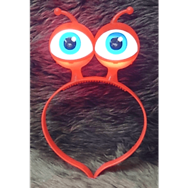 Led Işıklı & Pilli Uzaylı Göz Parti Tacı Kırmızı Renk 