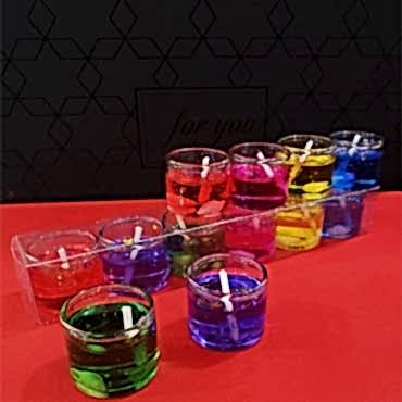 6'lı Jel Renkli Mum