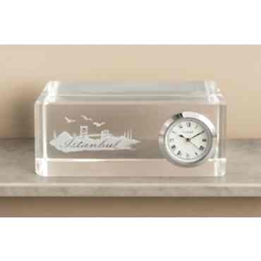 İstanbul Tasarımlı Kristal Saatli Biblo 