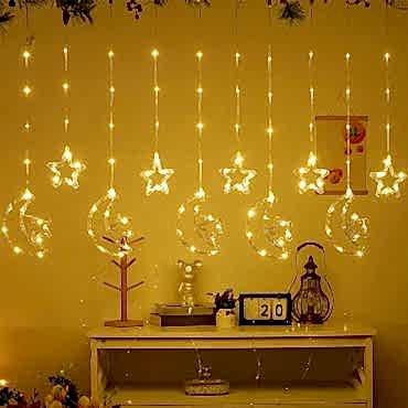 Ay Yıldız Perde Led 10 Saçaklı 