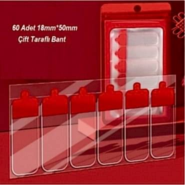 60 Parça Kolay Açılır Güçlü Çift Taraflı Bant 18mmx50mm
