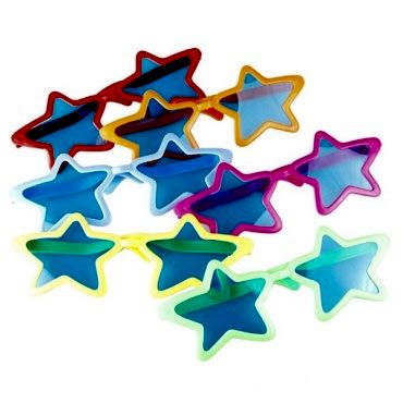 Büyük Yıldız Parti Gözlüğü Karışık Renk 12 ADET