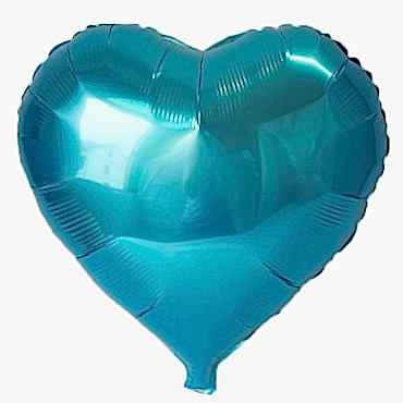 Açık Mavi Kalp Folyo Balon 45 Cm.
