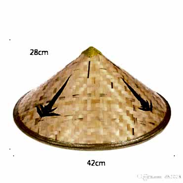 Naturel Renk Cambodia Kamboçyalı Vietnam Şapkası PVC Hasır