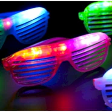 Led Işıklı Renkli Panjur Gözlük 12 Adet