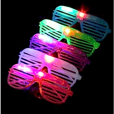 Led Işıklı Renkli Panjur Gözlük 12 Adet