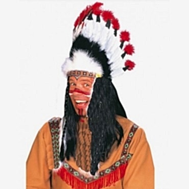 Kızılderili Başlığı Şapkası kırmızı beyaz