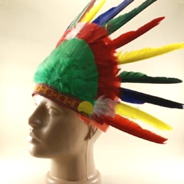 Renkli Kızılderili Başlığı Şapkası