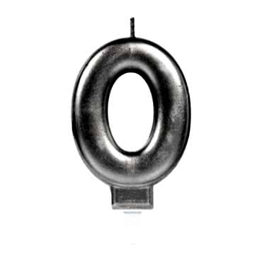 0 Rakamı Mum Gümüş Renk