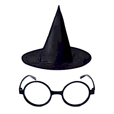 Harry Potter Şapkası ve Gözlüğü Siyah Renk