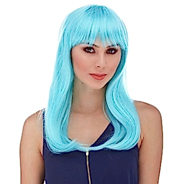 Turkuaz Mavi Parti Peruğu