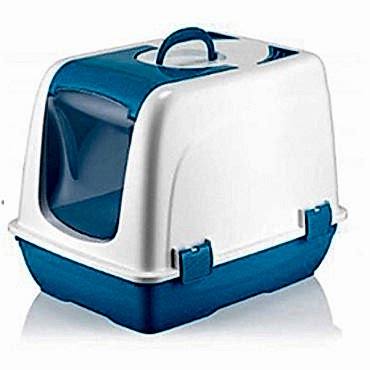 Mikopet Küçük Kapalı Kedi Tuvaleti Mavi