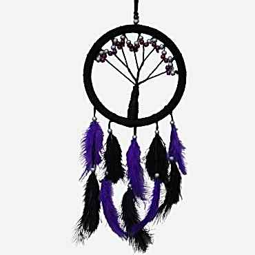 Mor İncili Hayat Ağacı Dream Catcher