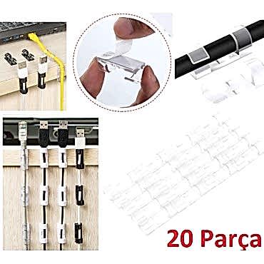 Kablo Sabitleyici Klips Seti 20 Adet 