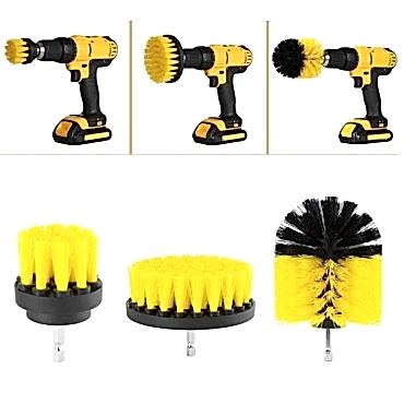 Matkap Ucuna Takılan 3'lü Fırça  Temizlik Seti