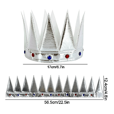 Yumuşak Gümüş Kral Tacı 55 cm