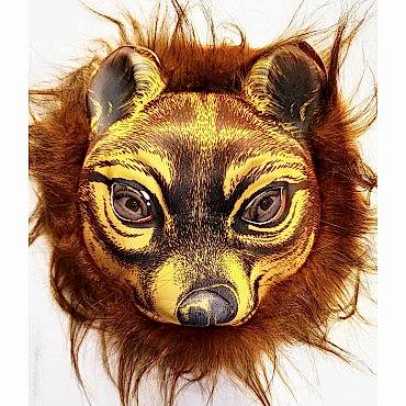 Kahverengi Saçlı Kaplan Aslan Leopar Maskesi Mega Peluş 32 No