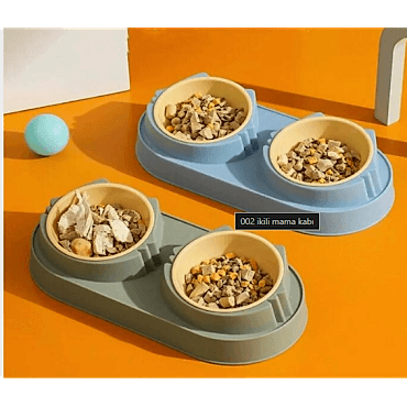 Mikopet Çift Bölmeli Mama ve Su Kabı