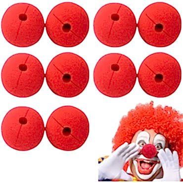 Kırmızı Renk Sünger Palyaço Burnu Takma Burun 10 Adet