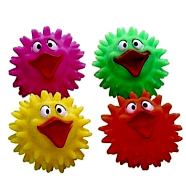 Köpekler İçin Renkli Ördek Figürlü Dikenli Top