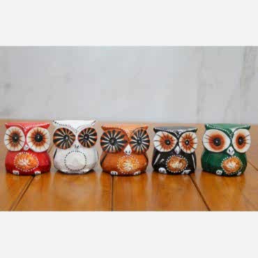 Ahşap 5'li Baykuş Seti Model 3 