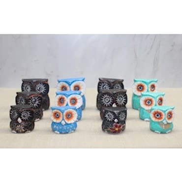 Ahşap 3'lü Baykuş Seti Model 5 