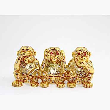 Swarovski Taşlı 3'lü Maymun Seti 