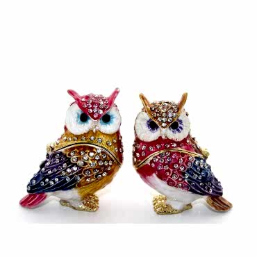 Swarovski Taşlı 2'li Baykuş Seti 