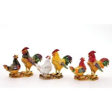 Swarovski Taşlı 2'li Tavuk Model 1 