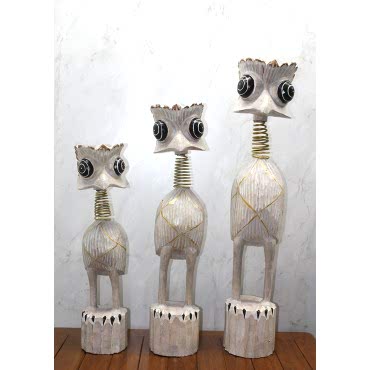 Ahşap 3'lü Deve Kuşu Seti 90 Cm 