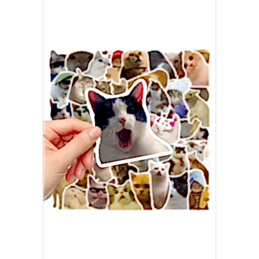  Çılgın Kediler Macbook Notebook Tablet Telefon Ajanda Laptop Defter Sticker Seti