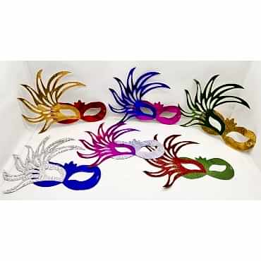 Rengarenk Kağıt Parti Balo Maskesi 6 Adet