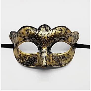 Altın Renk Eskitme Balo Maskesi – Venedik Tarzı Parti Maskesi