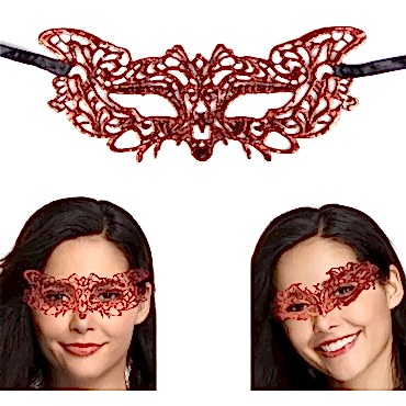 Kırmızı Dantel Masquerade Maskesi 9 No