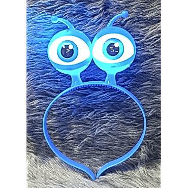 Led Işıklı & Pilli Uzaylı Göz Parti Tacı Mavi Renk 