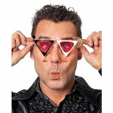 Siyah Beyaz Renk Martini Tasarımlı Parti Gözlüğü