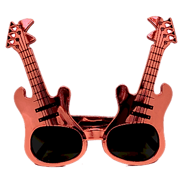 Kırmızı Renk Gitar Şekilli Parti Gözlüğü 