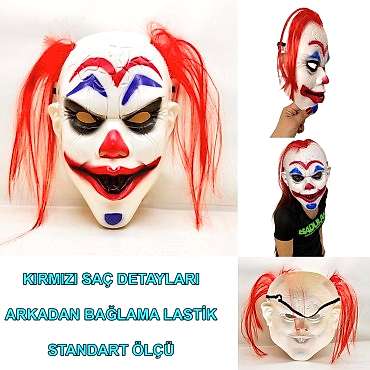 Kızıl Saçlı Joker Palyaço Maskesi 