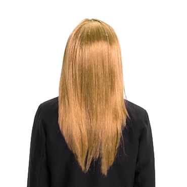 Altın Renk Düz Kesim İçi Astarlı Uzun Parti Peruğu 