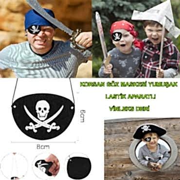 Vinleks Deri Korsan Göz Bandı Lastikli