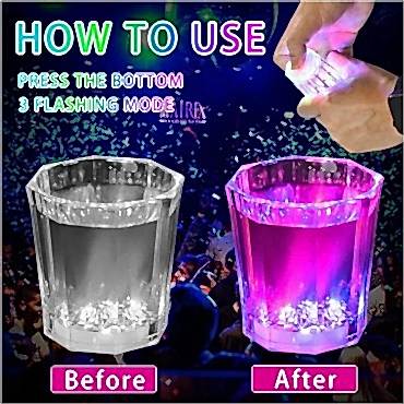 Renkli Led Parlayan Fiber Optik Glow Işıklı Bardak 1 Adet