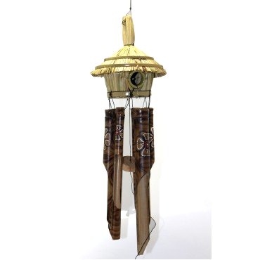 Hasır Kuş Yuvalı Bambu Çan 50 cm