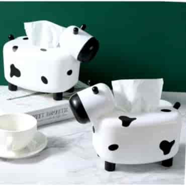 Sevimli İnek Tasarımlı Mıknatıslı Tuzluk ve Peçetelik