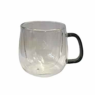 Çift Cidarlı Cam Kupa Gri Renk