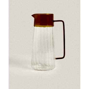 Turuncu Detaylı Cam Sürahi 1600 ml 