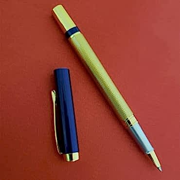 Kutulu Lacivert Gold Tasarım Roller Kalem 