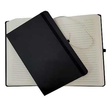 Siyah Renk Termo Deri Çizgili Defter