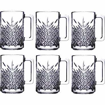 6'lı Kulplu Kristal Meşrubat Bardağı 