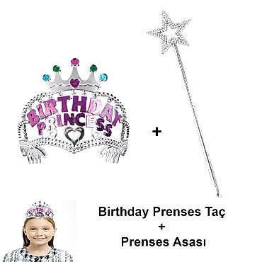 Kız Çocuk Doğum Günü Prenses Seti – Taç ve Sihirli Asa