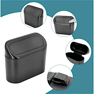 Araba Çöp Kutusu Kapaklı Organize Siyah Renk